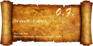 Orendt Fanni névjegykártya